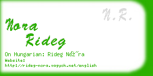 nora rideg business card